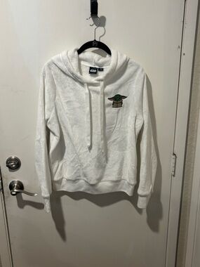 Star Wars White Plush Hoodie with Logo Tag
